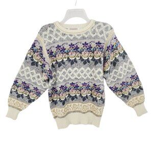 Import Workshop Women's Wool Blend Long Sleeve Pullover Sweater Multi Color M